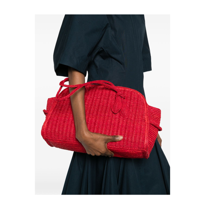 Turismo Raffia Tote Bag - Red - Image 5