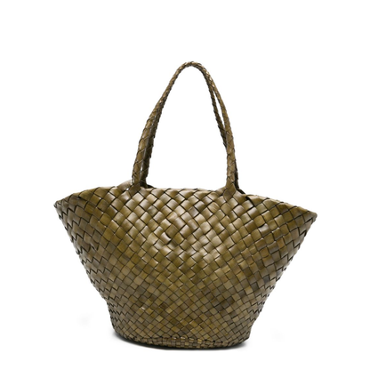 Egola Buffalo Leather Tote Bag - Kaki - Image 1