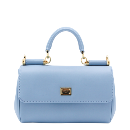 My Sicily Medium Calfskin Top-Handle Bag - Azure - Image 1
