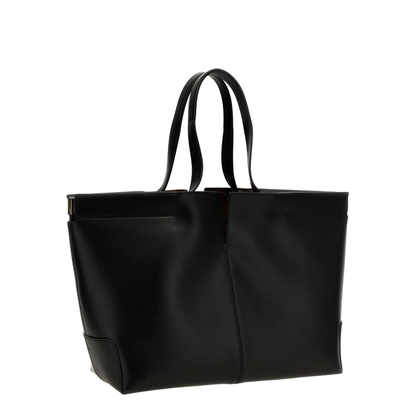 Di Bag Folio Medium-Small Leather Tote Bag - Black - Image 4