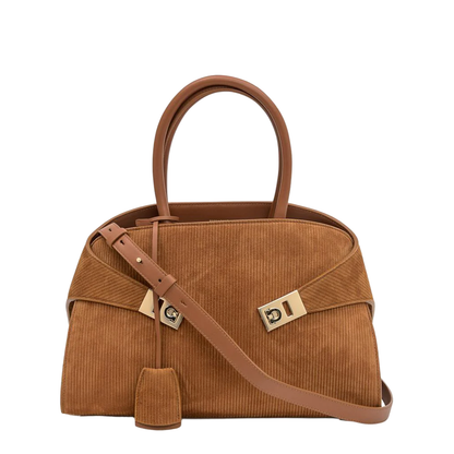 Hand Bag Suede Brown - Image 2
