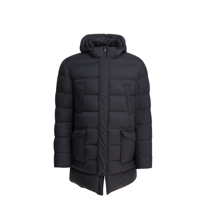 Long Down Jacket With Hood - Image 1