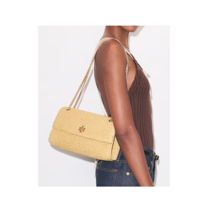 Kira Small Raffia Shoulder Bag - Natural - Image 4