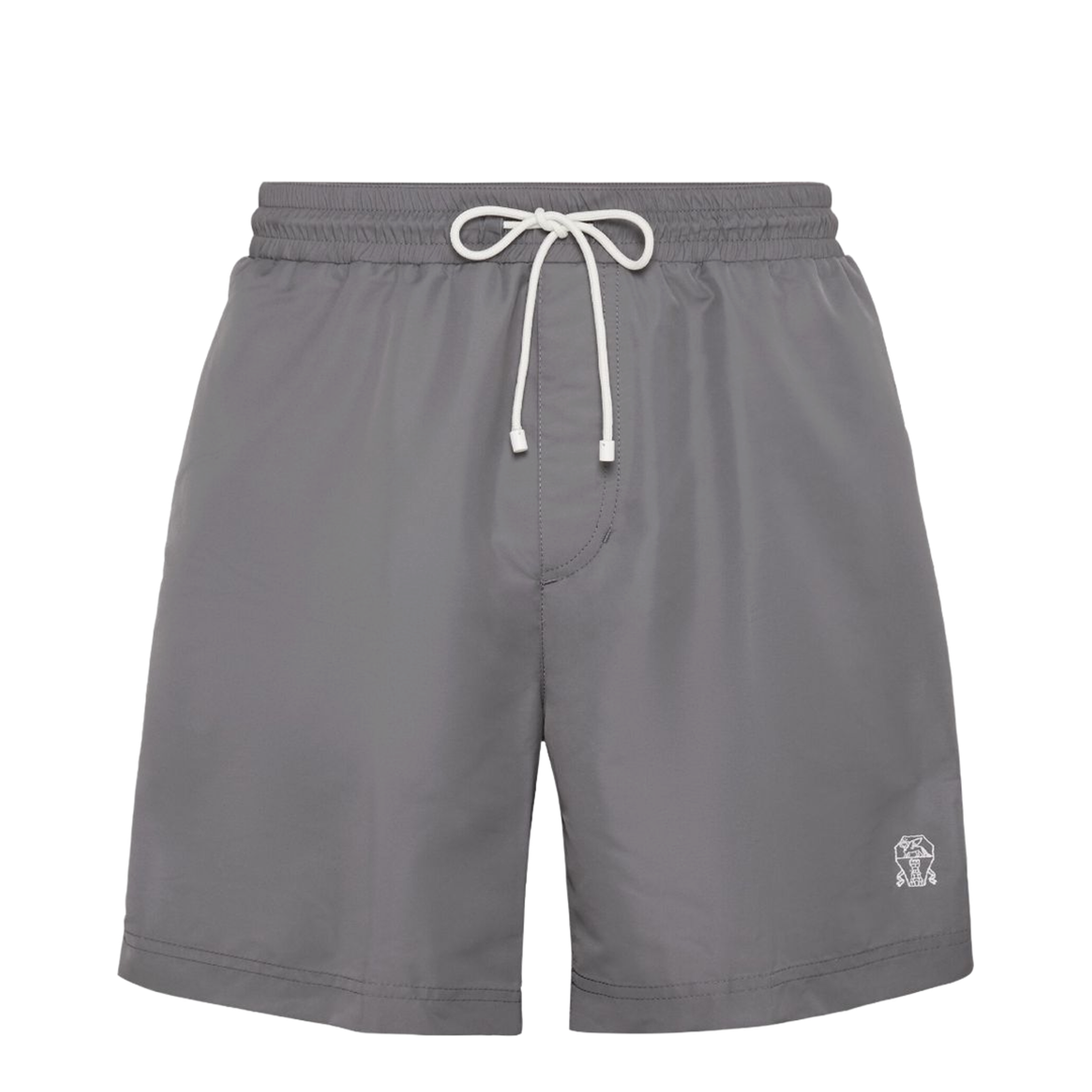 Logo-Embroidered Drawstring Swim Shorts - Grey - Image 1