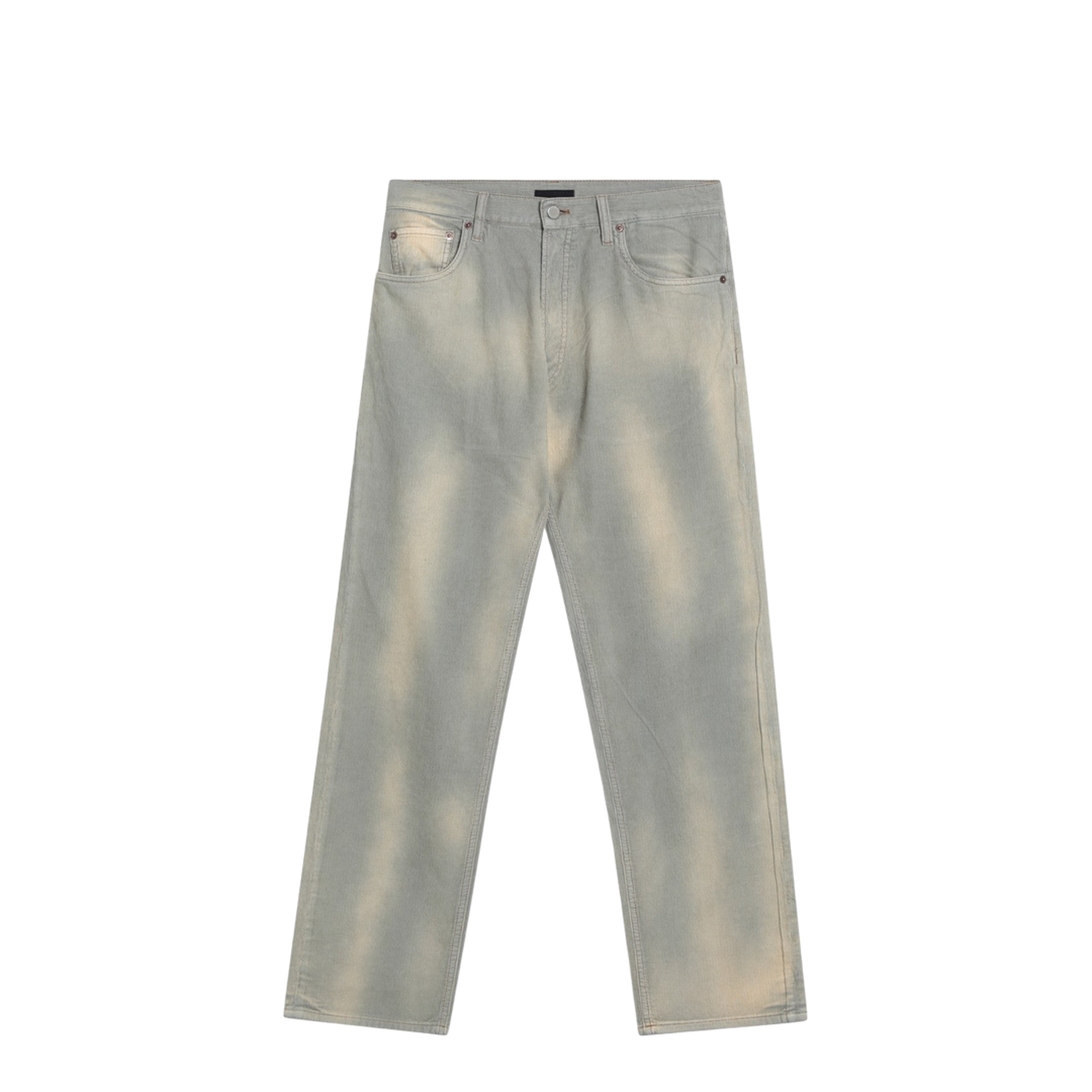 Light Blue Corduroy Trousers with Washed Effect - Image 1