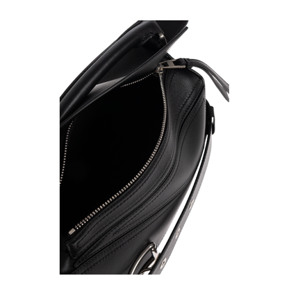 Puzzle Small Buckle Shoulder Bag Leather Black - Image 5