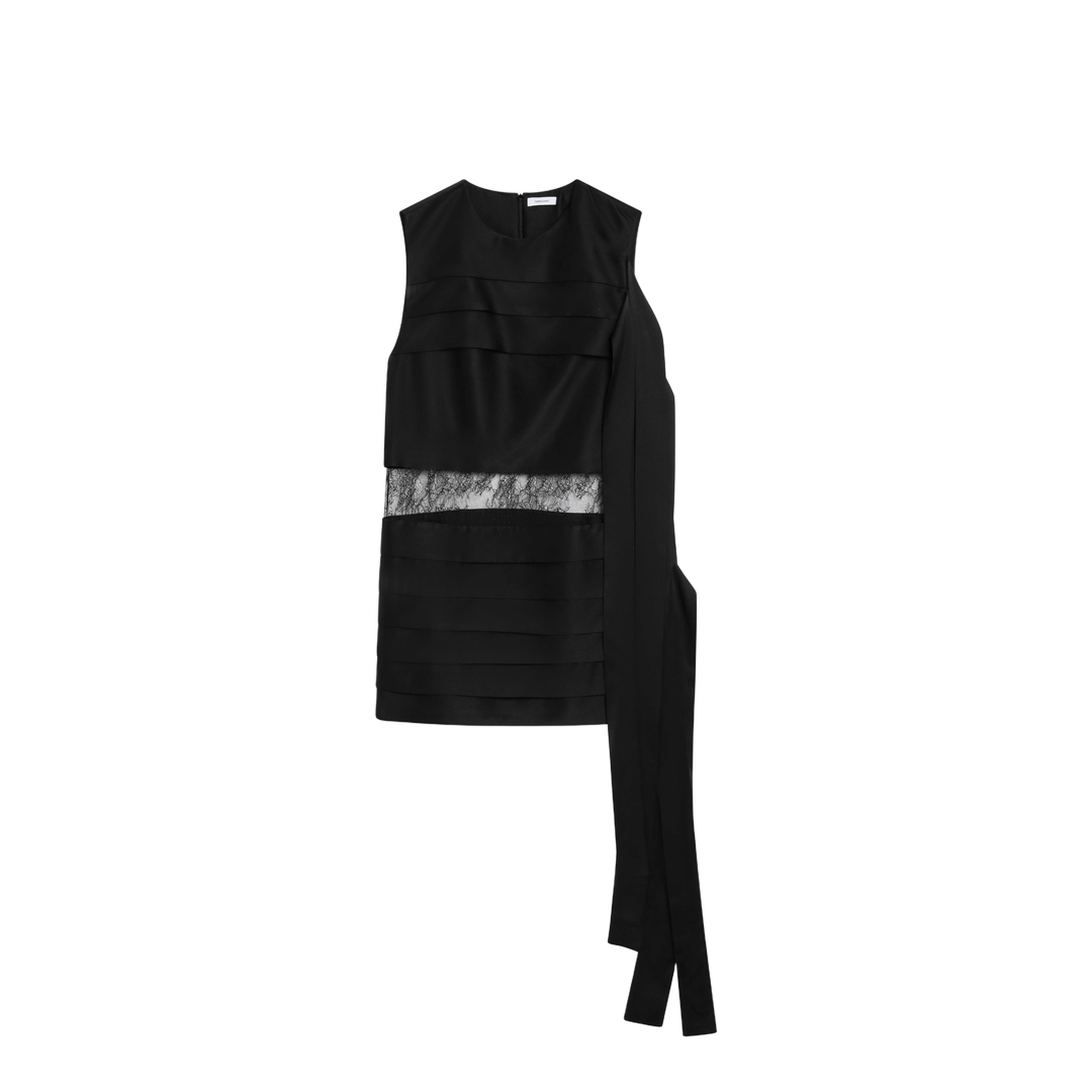 Black Mini Dress with Lace - Image 1