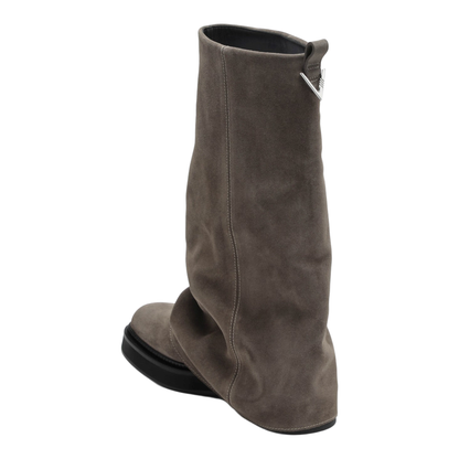 Robin Taupe Suede Combat Boots - Image 2
