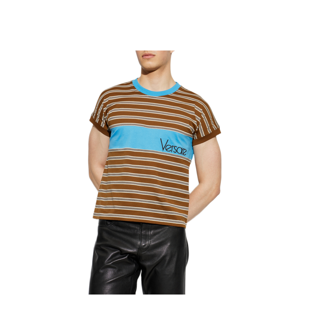 Striped Cotton T-Shirt With Inlay - Image 3