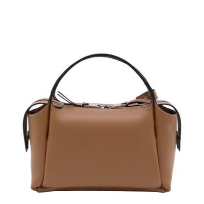 Leather Top Handle Bag - Brown - Image 6