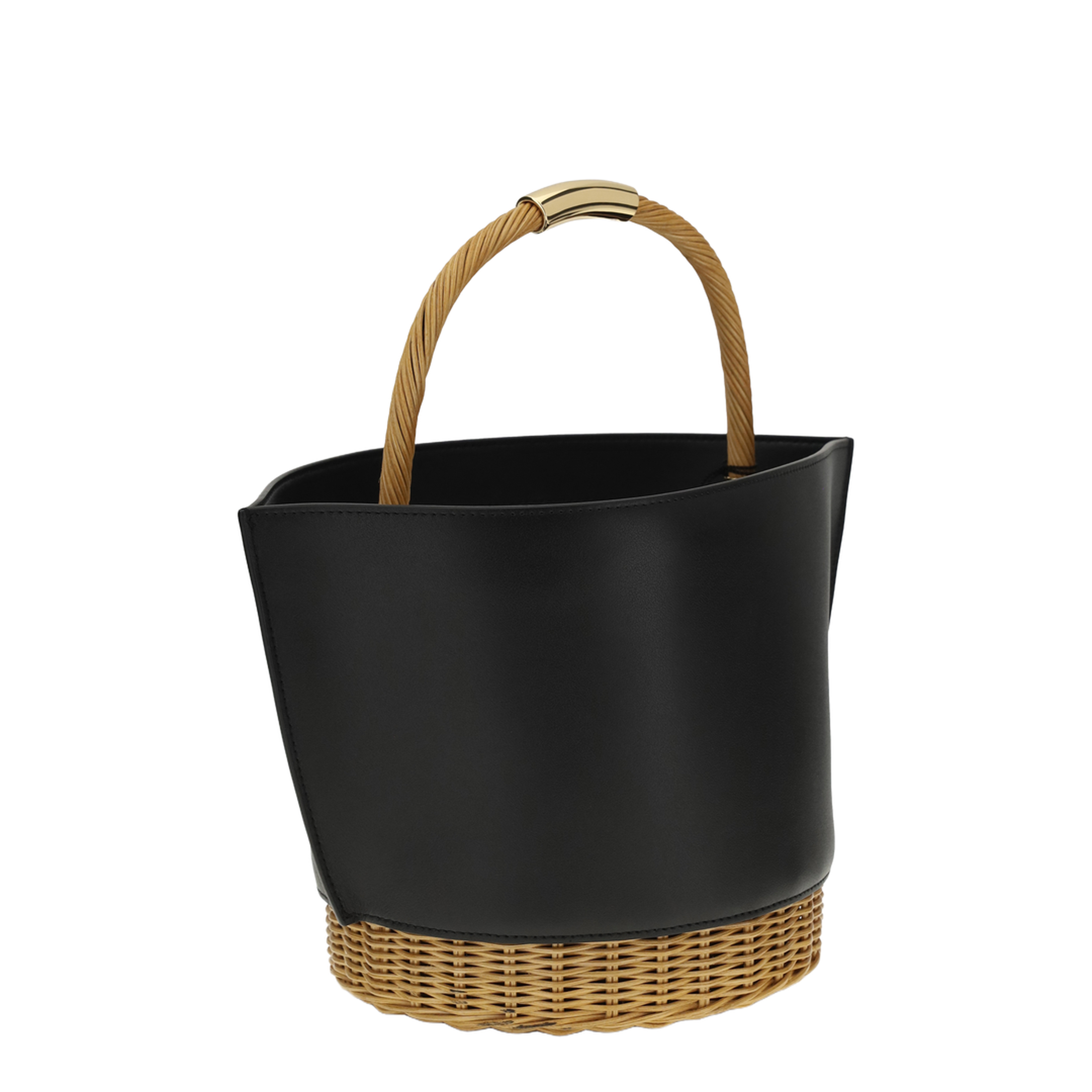 Leather and Rattan Handbag - Image 3