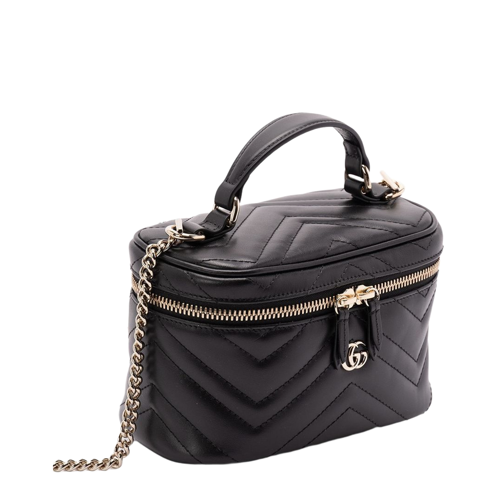 Mini Vanity Bag in Black Leather - Image 4