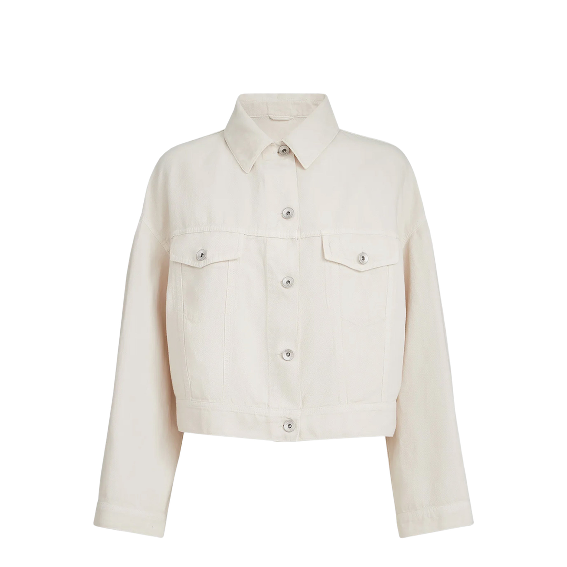 Garment-Dyed Cotton And Linen Outerwear With Monile Detail - Image 1