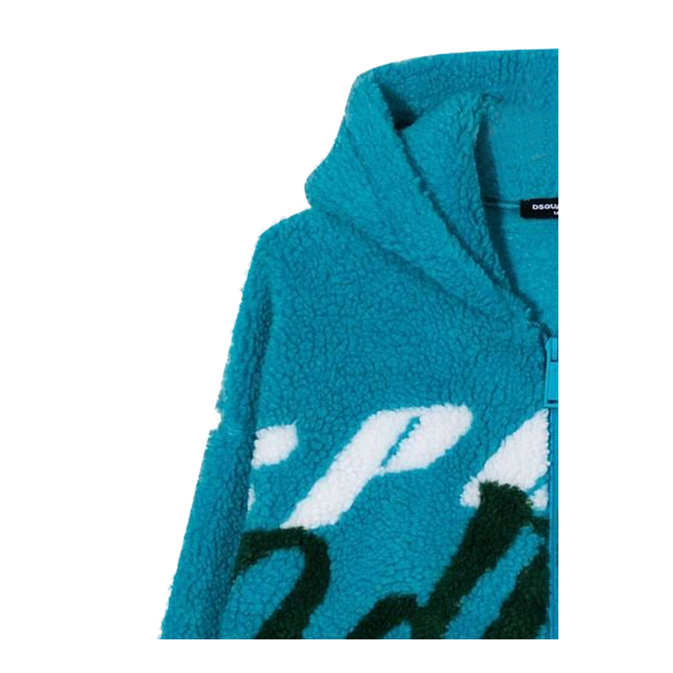 Jacquard Fur Hoodie with Zip - Image 3