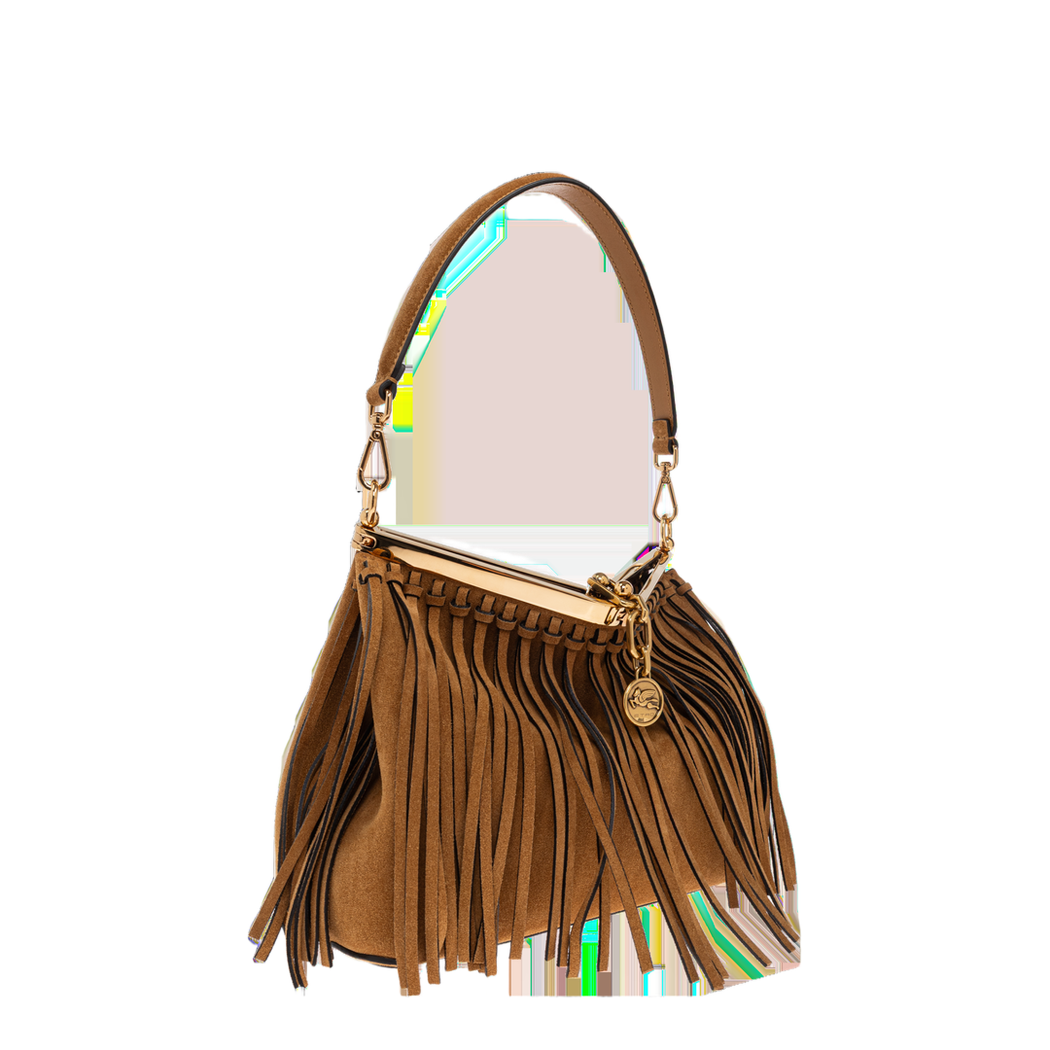 Vela Medium Suede Bag - Camel Brown - Image 4