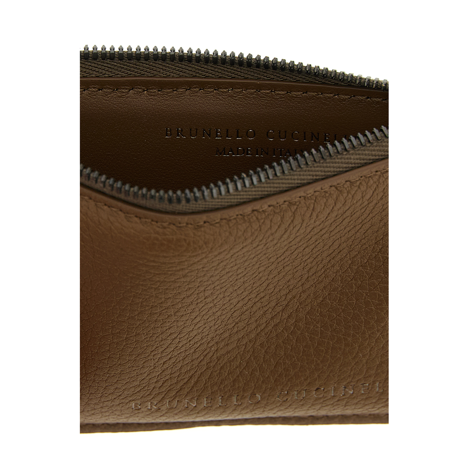 Shiny Zipper Pull Card Holder Brown - Image 3