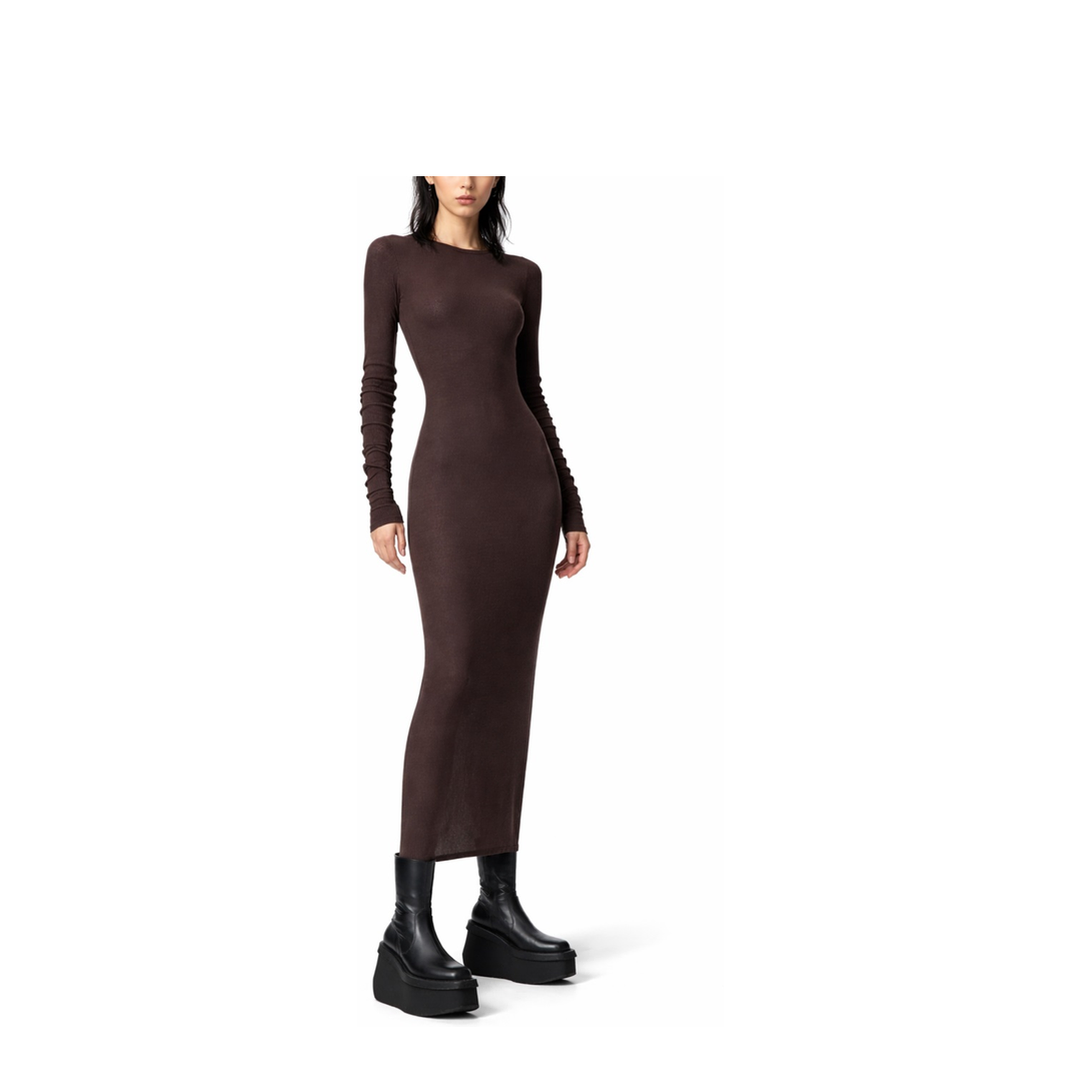Long-Sleeved Midi Dress - Image 2