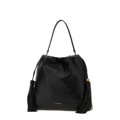 Kalispera Medium Leather Bucket Bag - Nero - Image 2