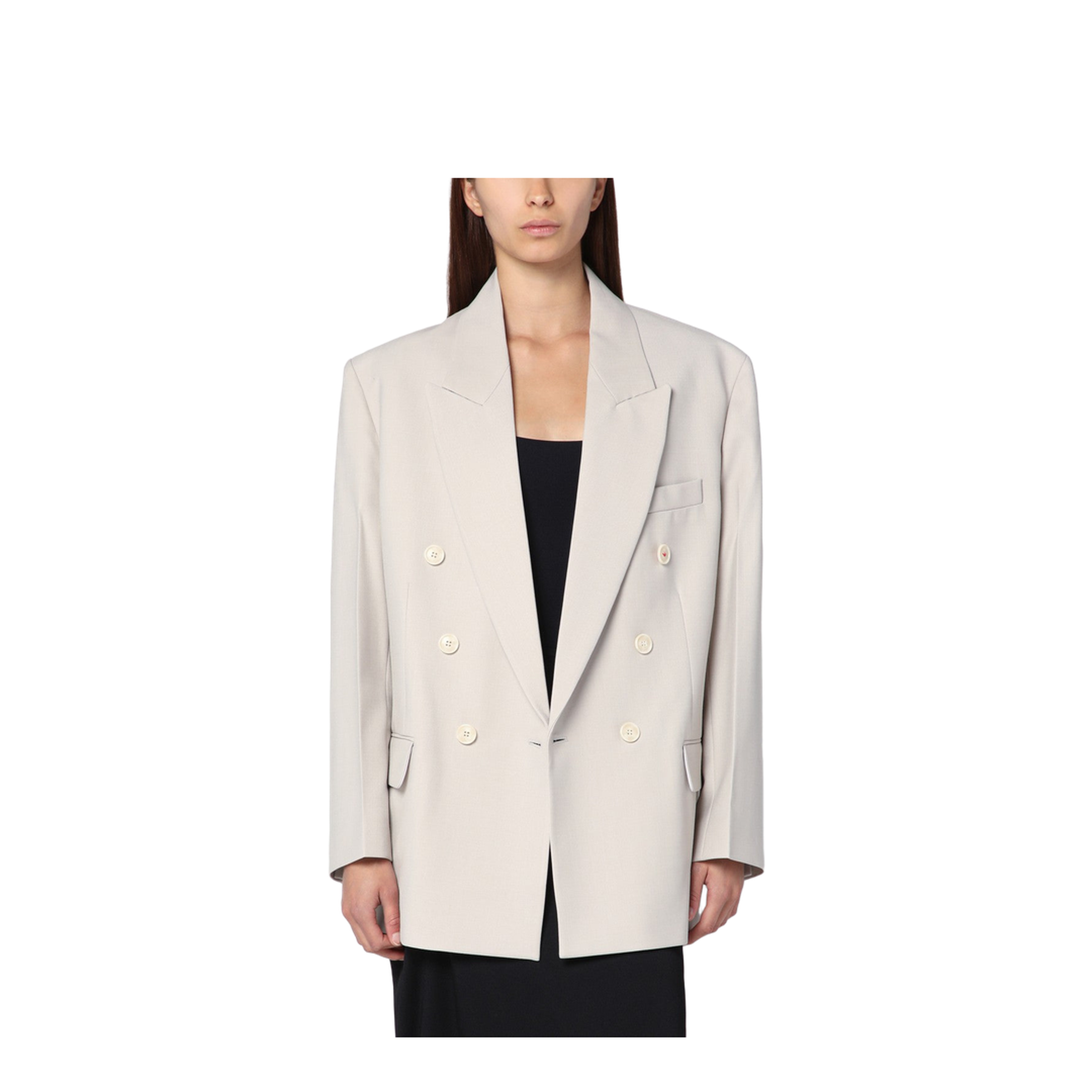 Pumice-coloured double-breasted jacket - Image 1