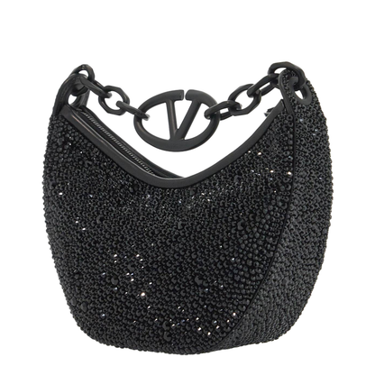 Embellished Leather Hobo VLogo Moon Handbag - Image 5