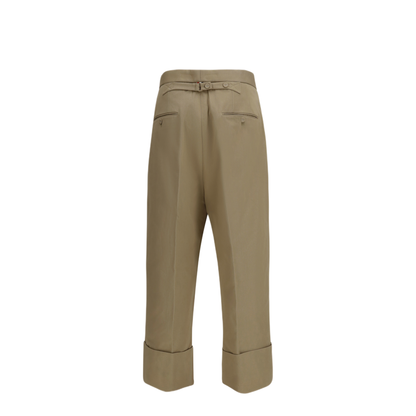 Cotton Gabardine Pants With Double Pleats - Image 2