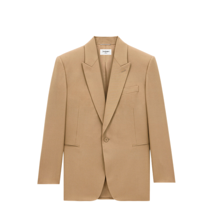 Wool Gabardine Single-Breasted Jacket - Image 1