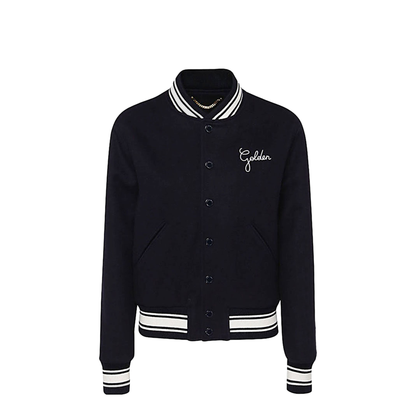 Black Virgin Wool Embroidered-Logo Bomber Jacket - Image 5