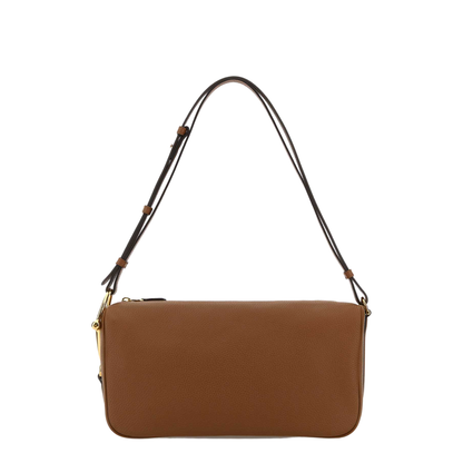 Half Horsebit Medium Grainy Leather Shoulder Bag - Brown Leather - Image 3