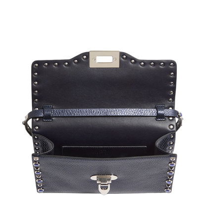 Rockstud Small Shoulder Bag in Laminated Leather with Cabochon Stones - Image 6