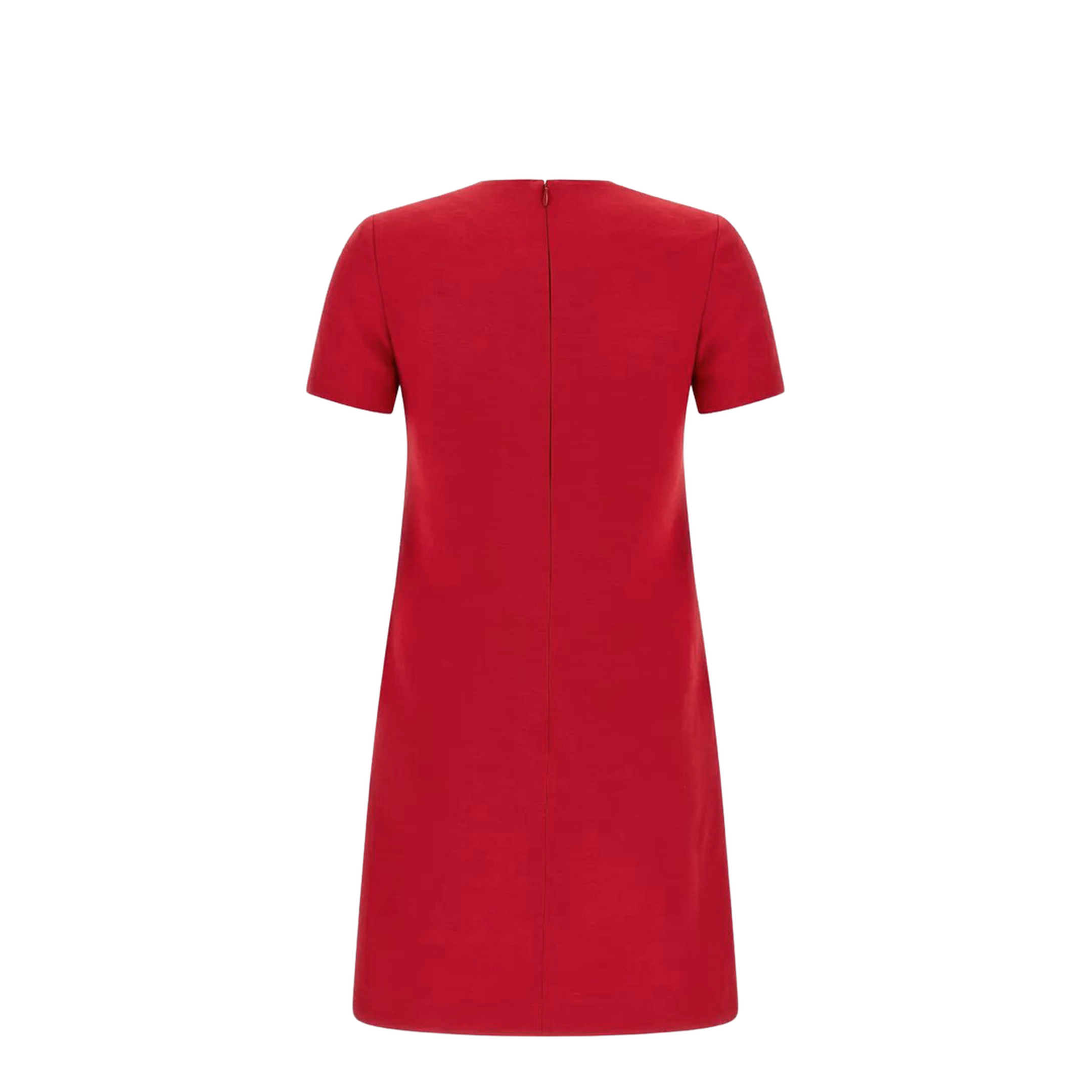 VLogo Wool and Silk Mini Dress - Red - Image 2