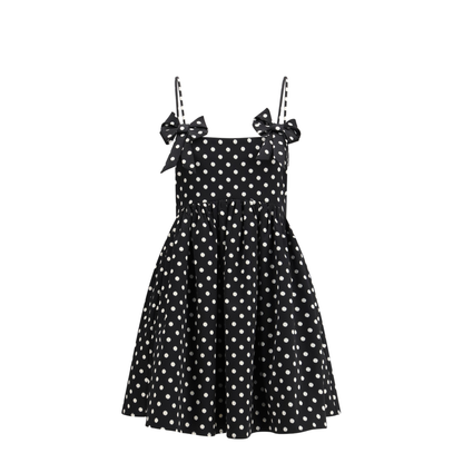 Polka-Dot Satin Mini Dress - Image 1