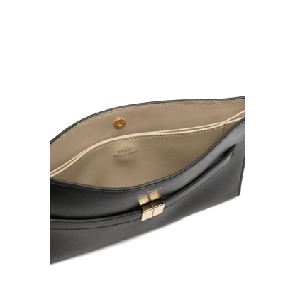 Belted Leather Crossbody Bag - Black - Image 2