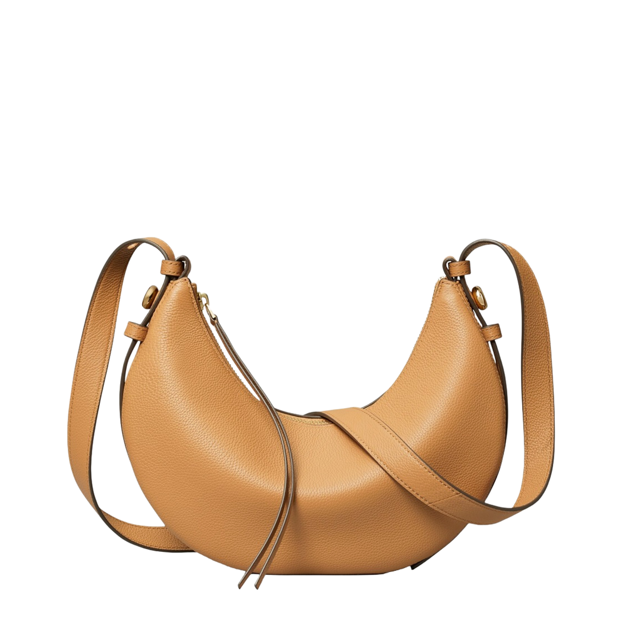 Romy Medium Pebbled Leather Hobo Bag - Cognac - Image 4
