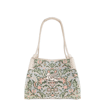 Libra Medium Beaded Textile Tote - Multicolor - Image 1