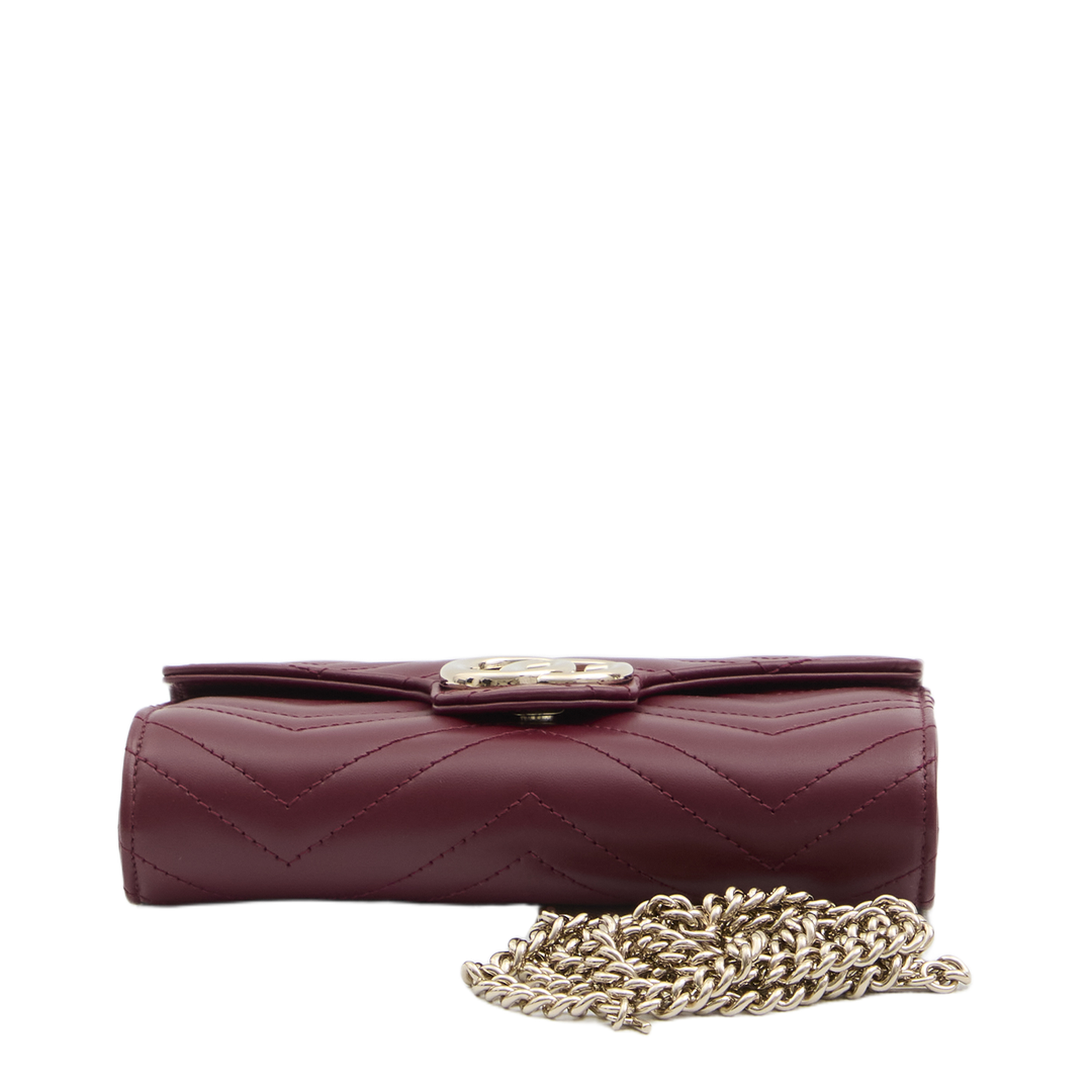 Wallet on Chain in Rosso Ancora Red Leather - Image 3