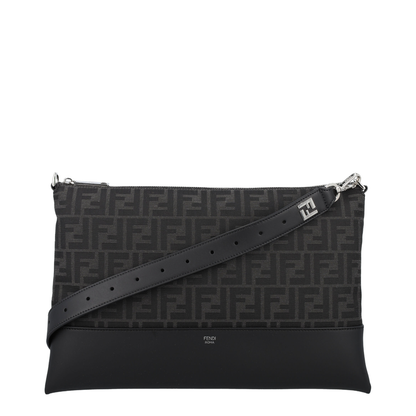 FF Jacquard
Black Leather Crossbody Bag - Image 4