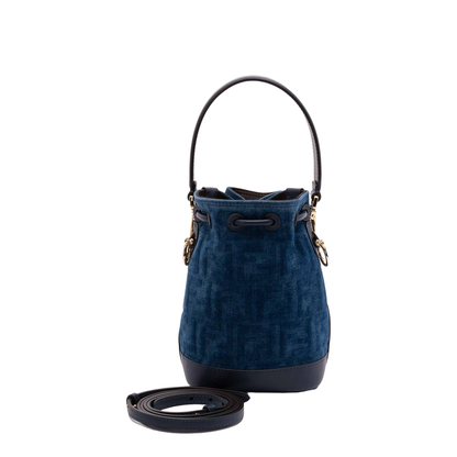 Mon Tresor FF Flocked Denim Crossbody Bag - Image 3