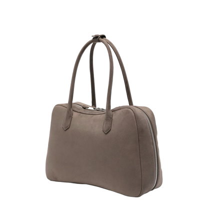 Eagle Club Capsule Collection Medium Brushed Cow Leather Shoulder Bag - Taupe - Image 4