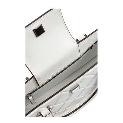 Logo-Embossed Handbag Leather White - Image 5