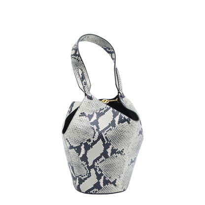 Lotus Mini Python-Embossed Calfskin Tote - Natural - Image 4