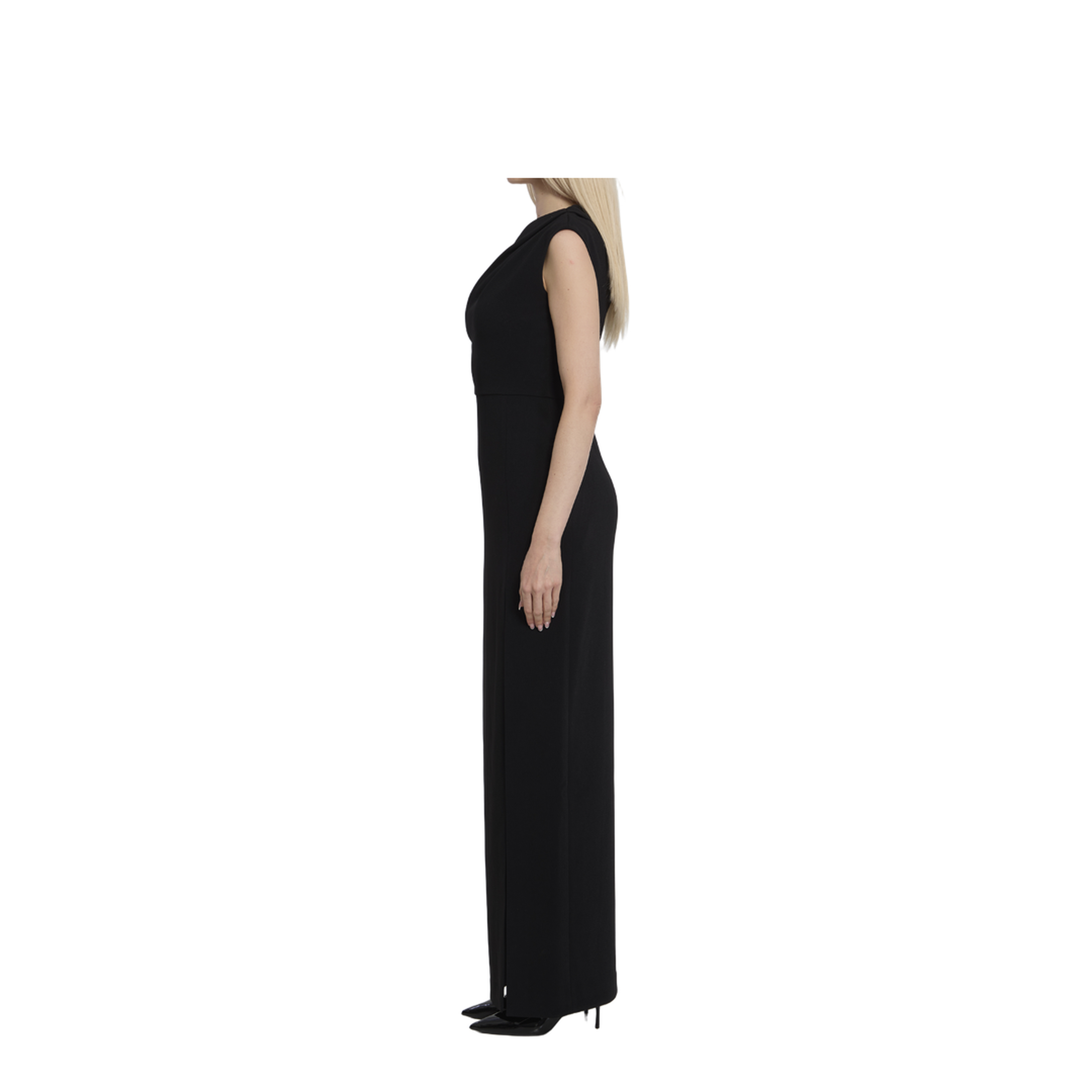 Black Side Split Sleeveless Maxi Length Dress - Image 3