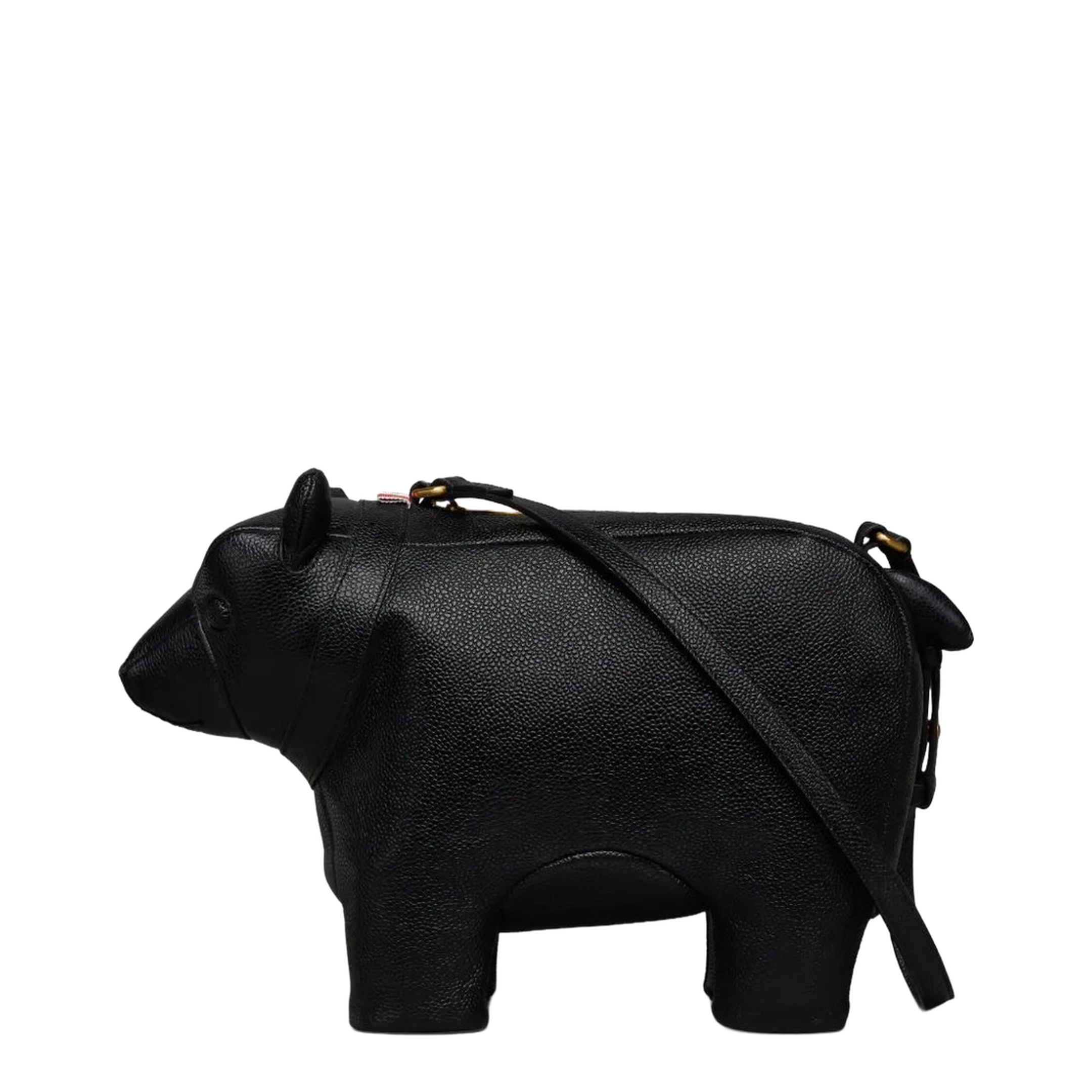 Bear Baguette Medium Calf Full Grain Shoulder Bag - Black - Image 2