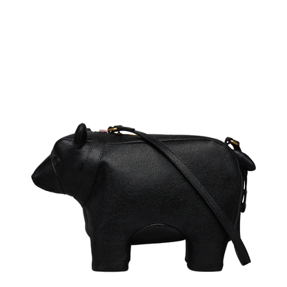 Bear Baguette Medium Calf Full Grain Shoulder Bag - Black - Image 2