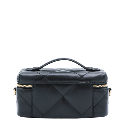 Kira Diamond Quilt Vanity Case - Black - Image 5