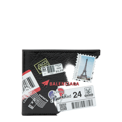 Cash Folded Square Lambskin Wallet in Black - Image 1