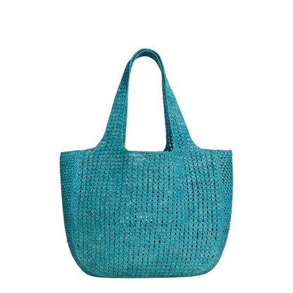 Hobo Bag Raffia Blue - Image 3