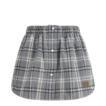 Check Flannel Miniskirt - Image 1
