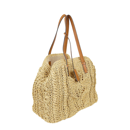 Rafia Tote Bag - Beige - Image 3