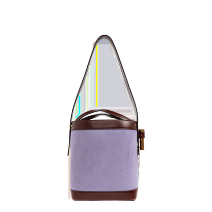 Pivot Small Suede Bucket Bag - Lilac - Image 3