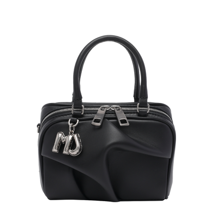 The Micro Bauletto Calf Leather Top Handle Bag - Black - Image 1